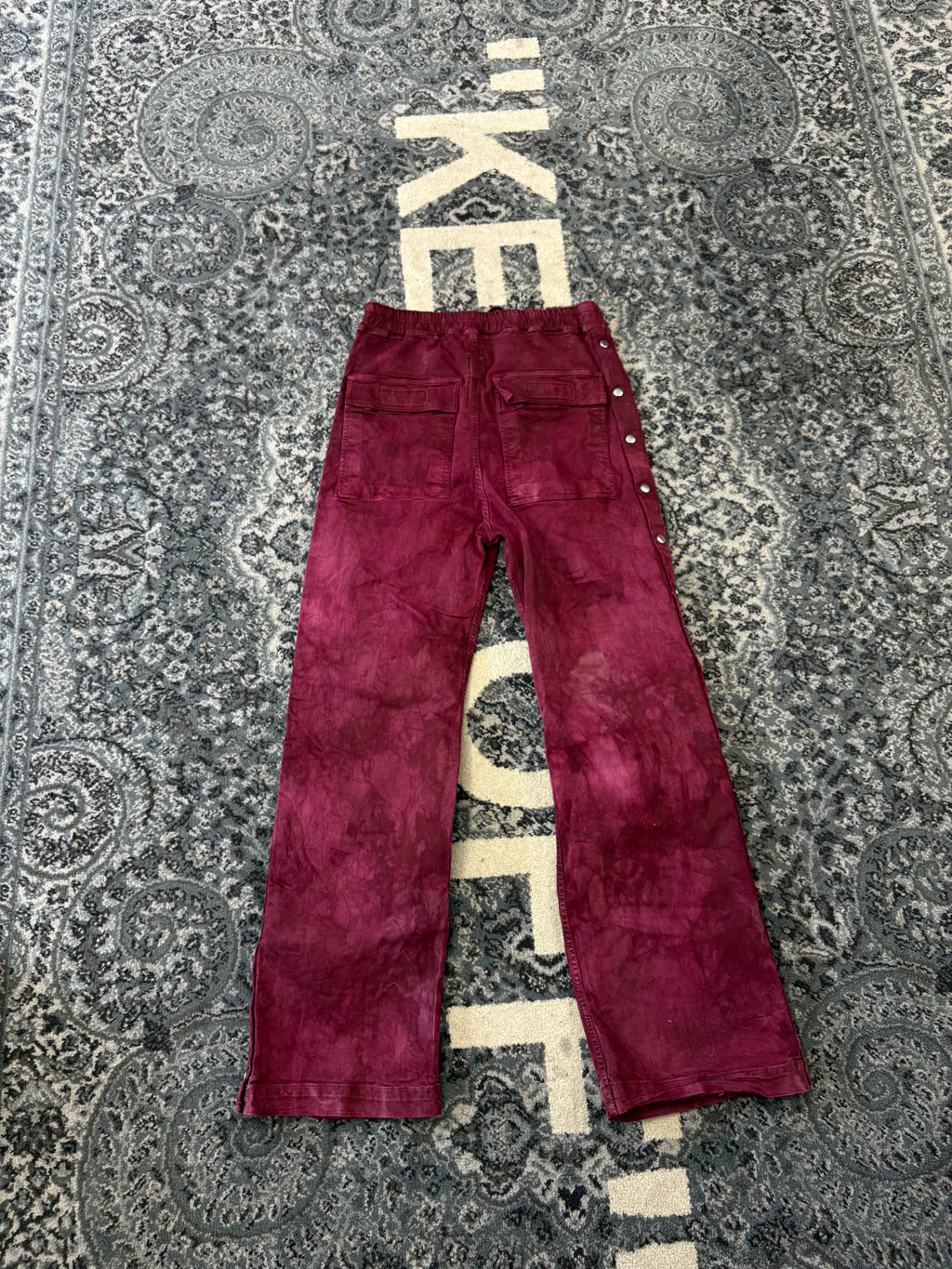 RICK OWENS pusher cargo pants burgundy XS U