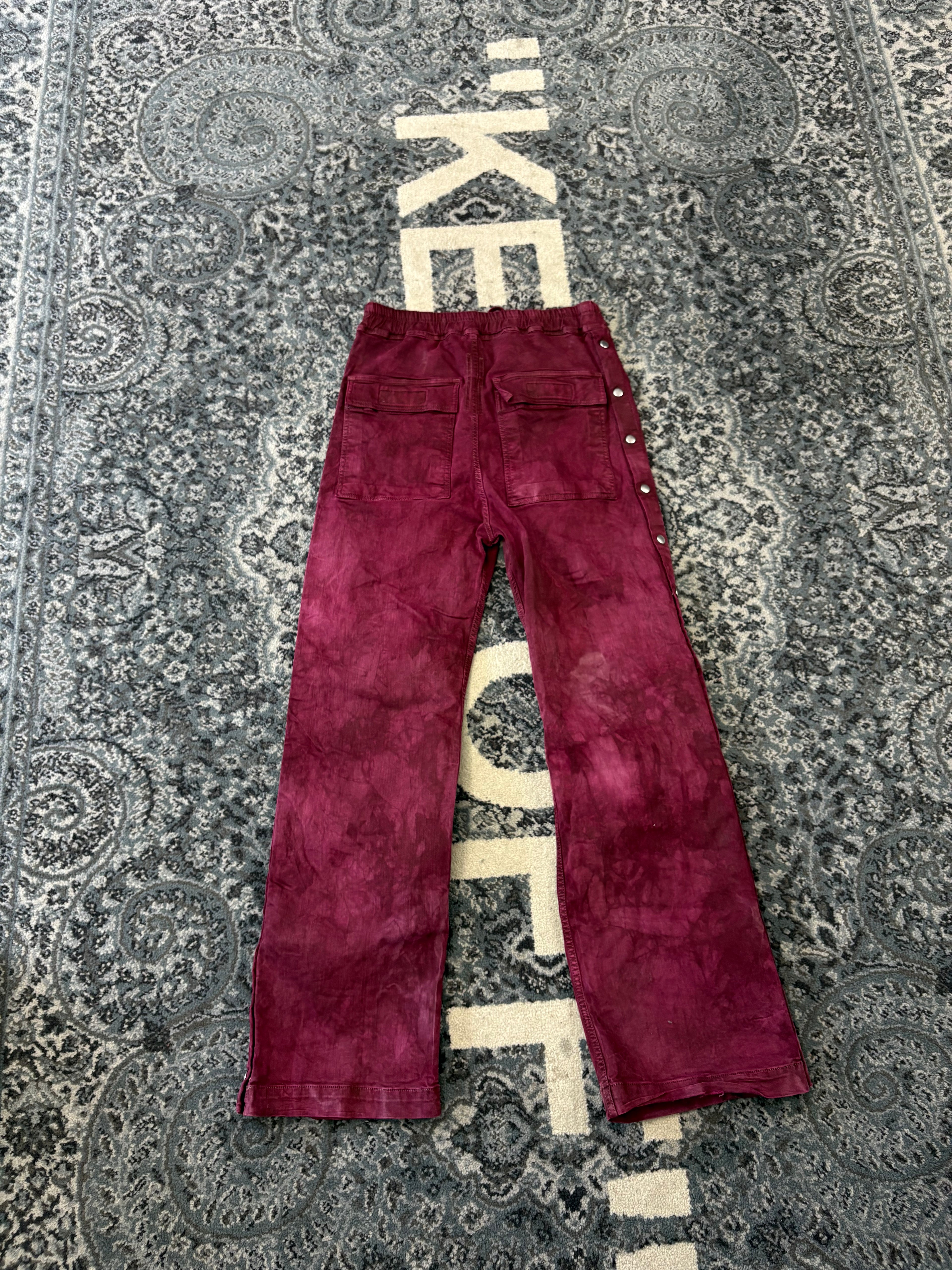 RICK OWENS pusher cargo pants burgundy XS U