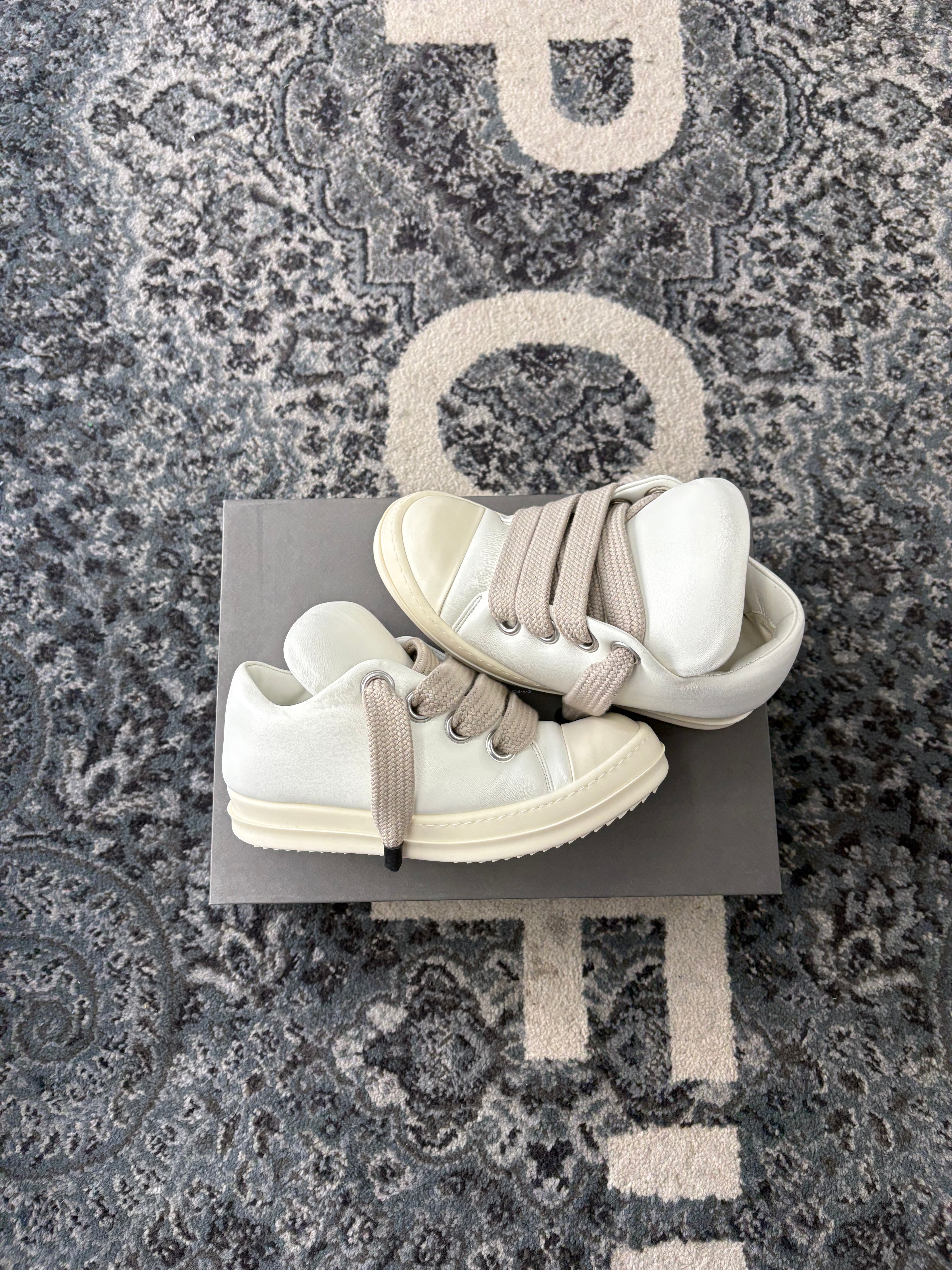 RICK OWENS ramone jumbo lowtops milk 37 (7W) OG ALL DS