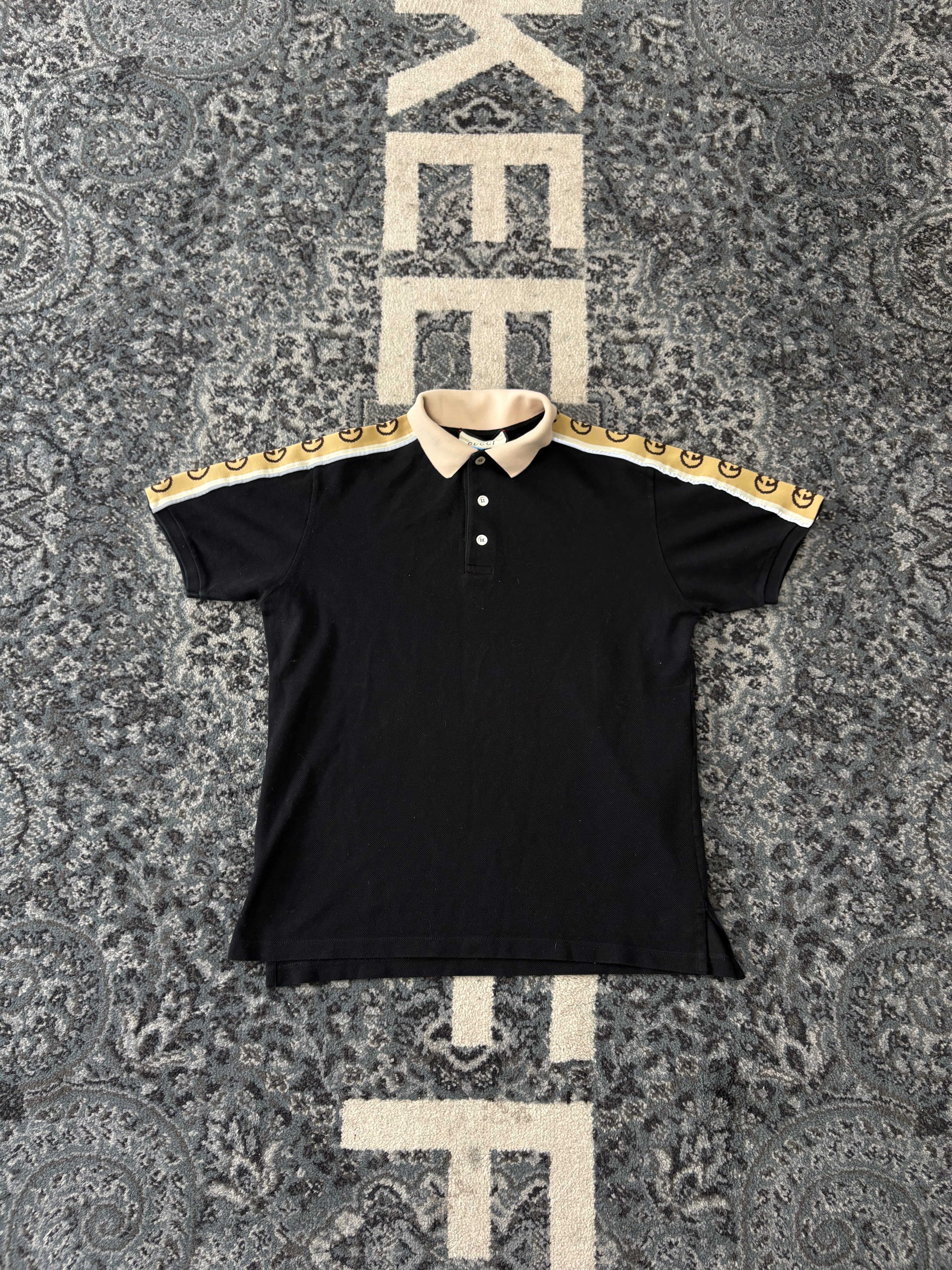 Gucci Blk/beige collared shirt SZ S U