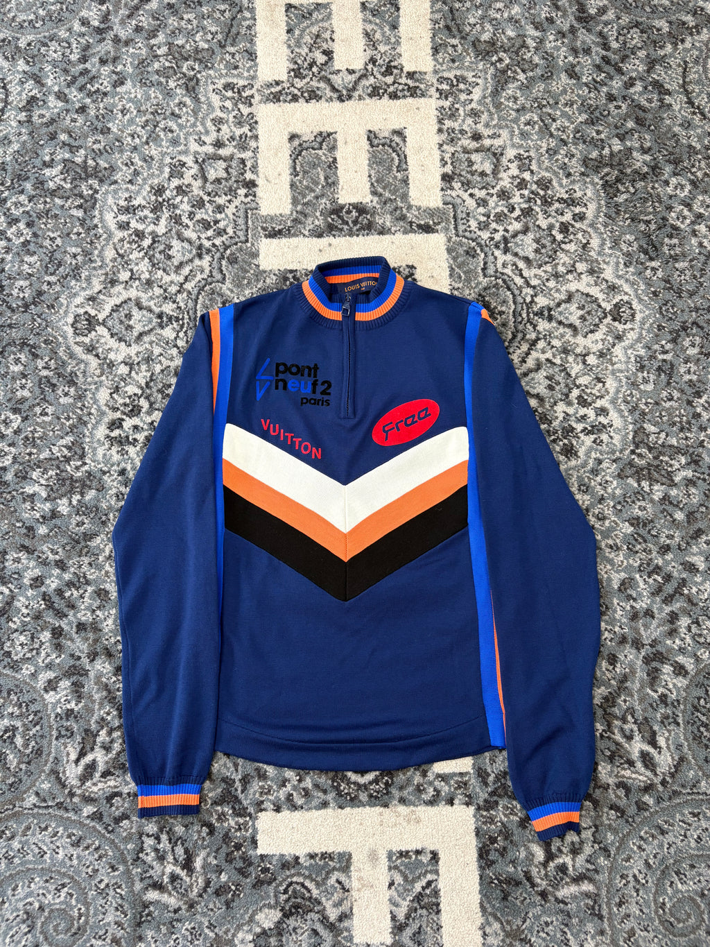 LV matellier cycling quarter zip jacket orange/blue S U