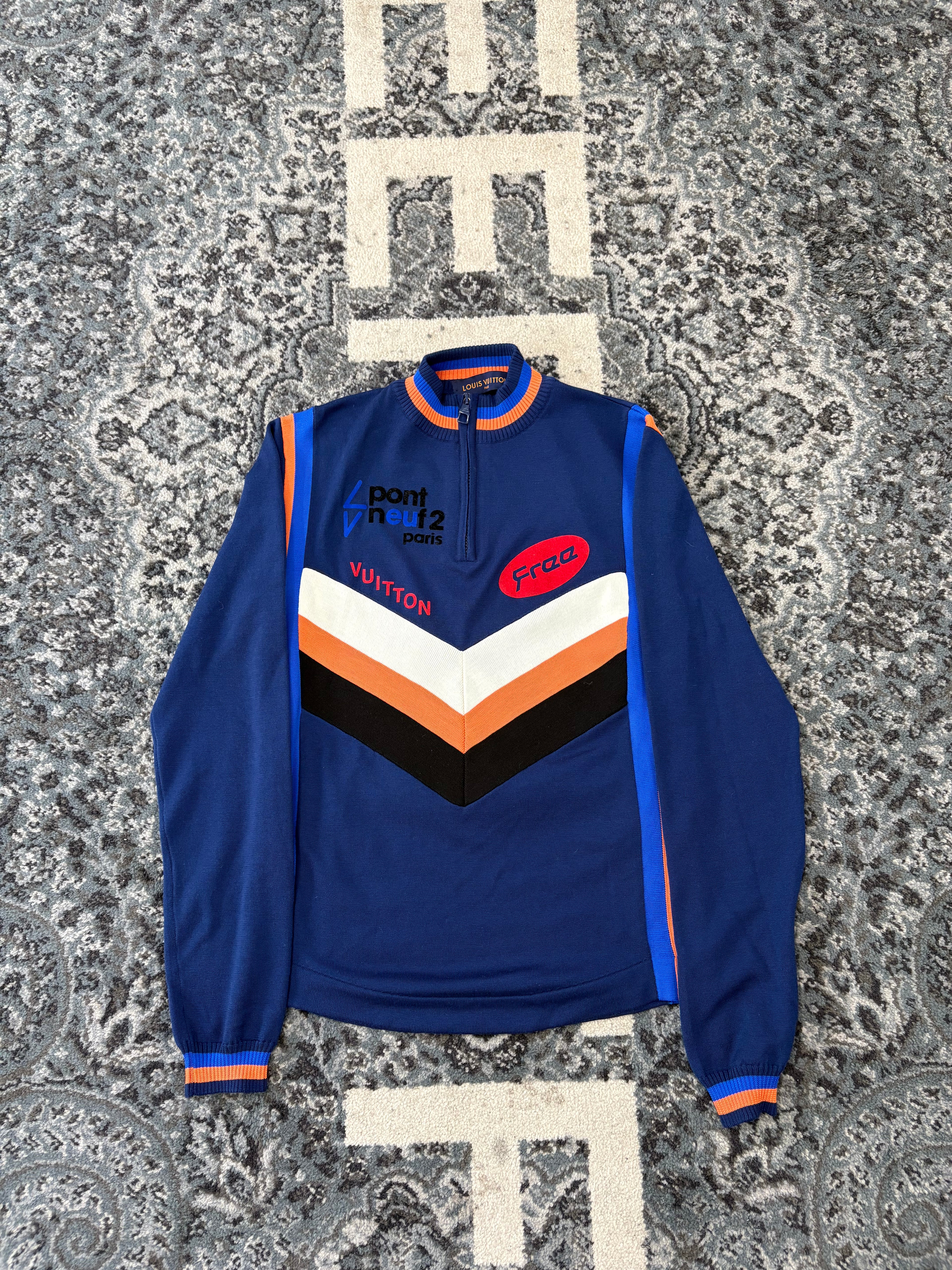 LV matellier cycling quarter zip jacket orange/blue S U