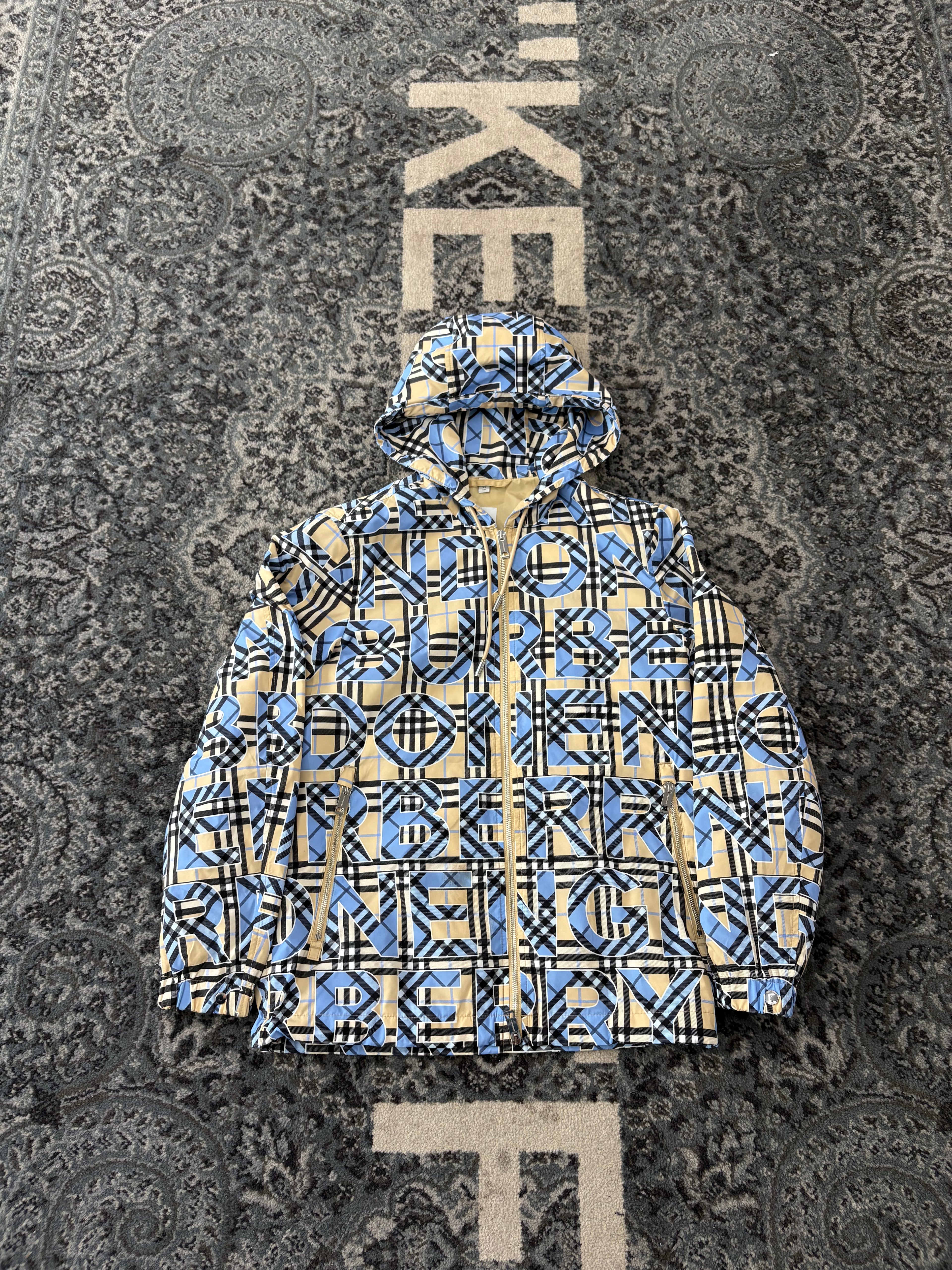 BURBERRY monogram logo zip up jacket S U