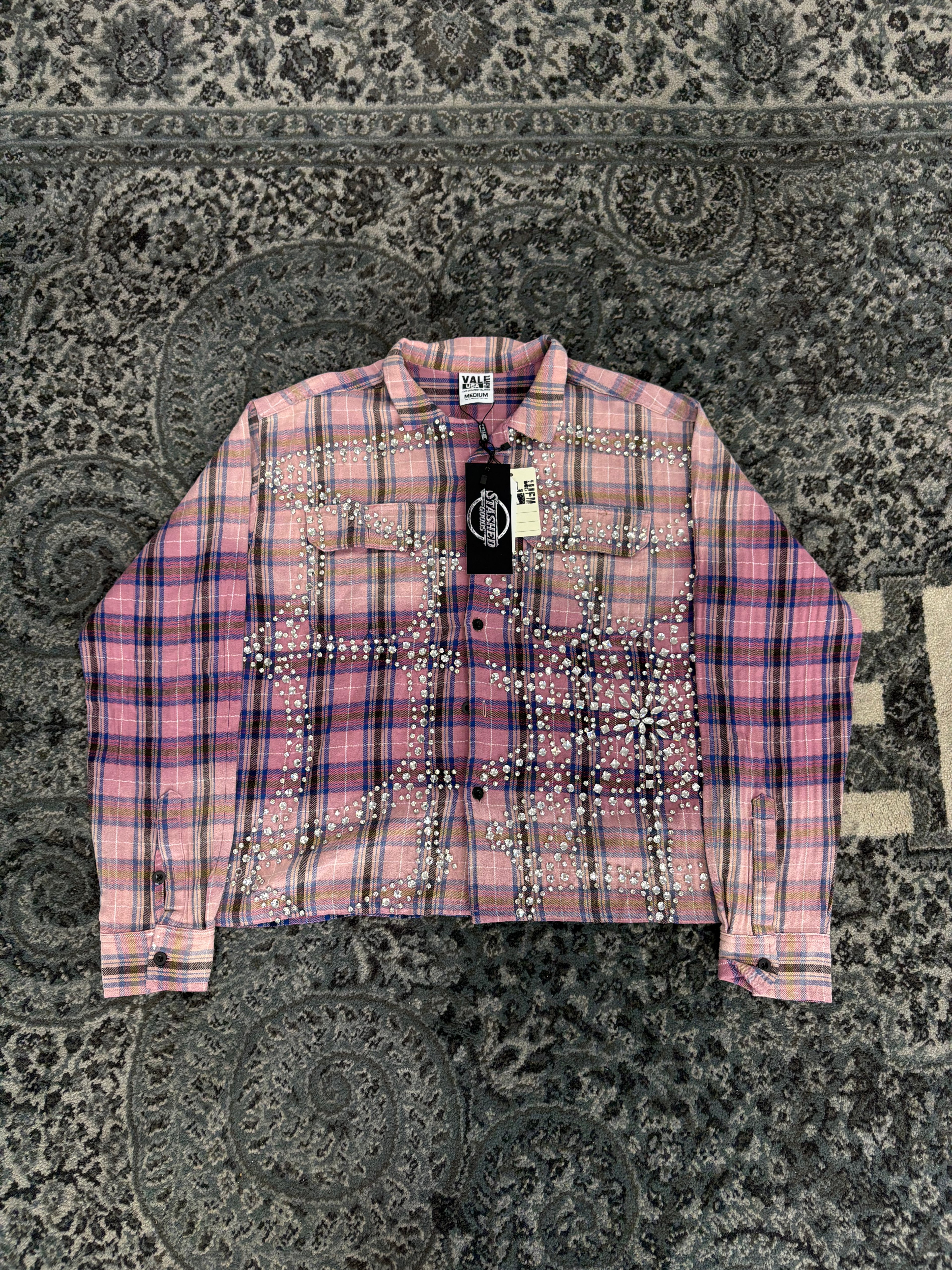 VALE crystal flannel shirt M DSWT