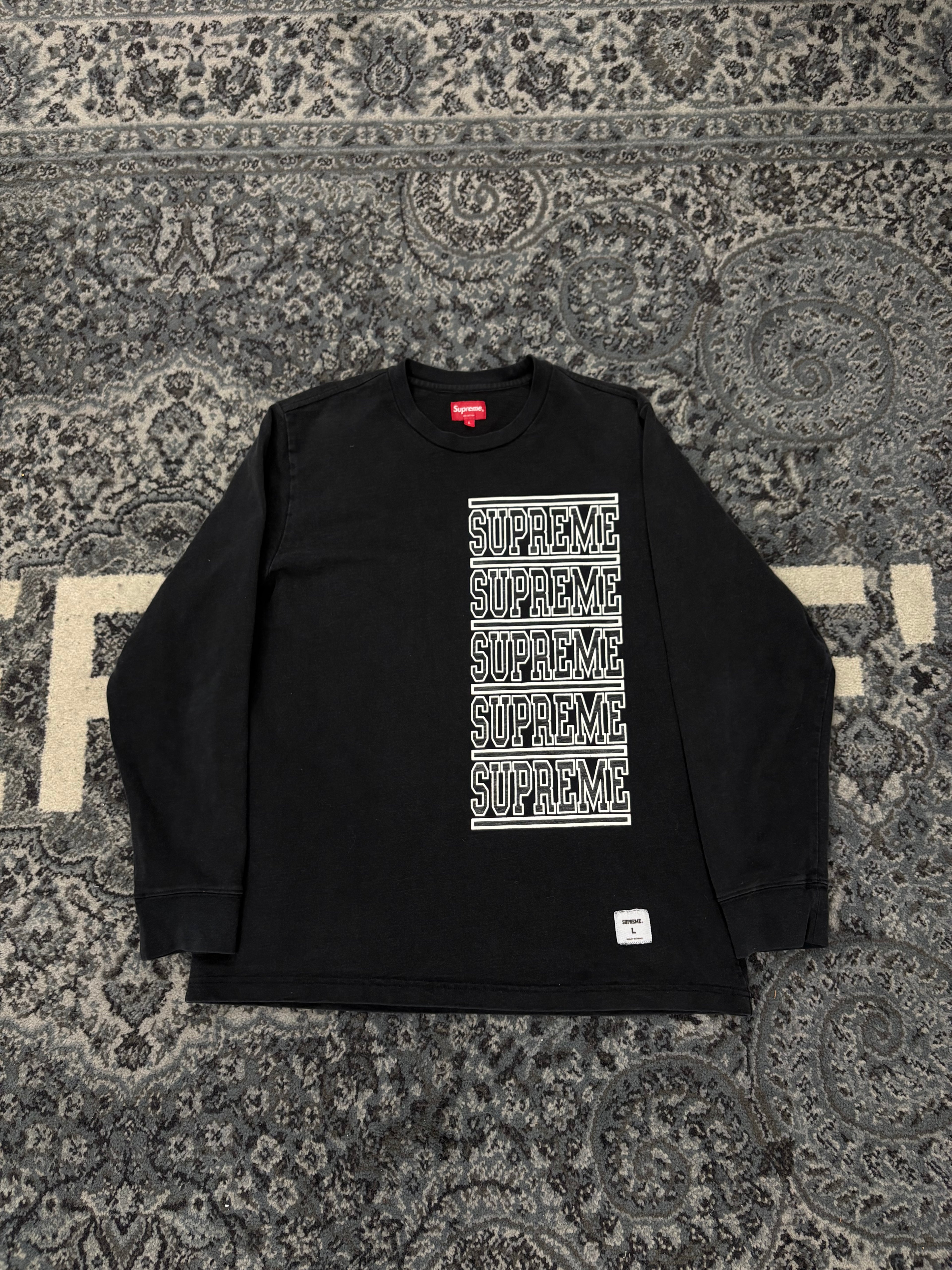 Supreme Stacked Logo Longsleeve Size Large U