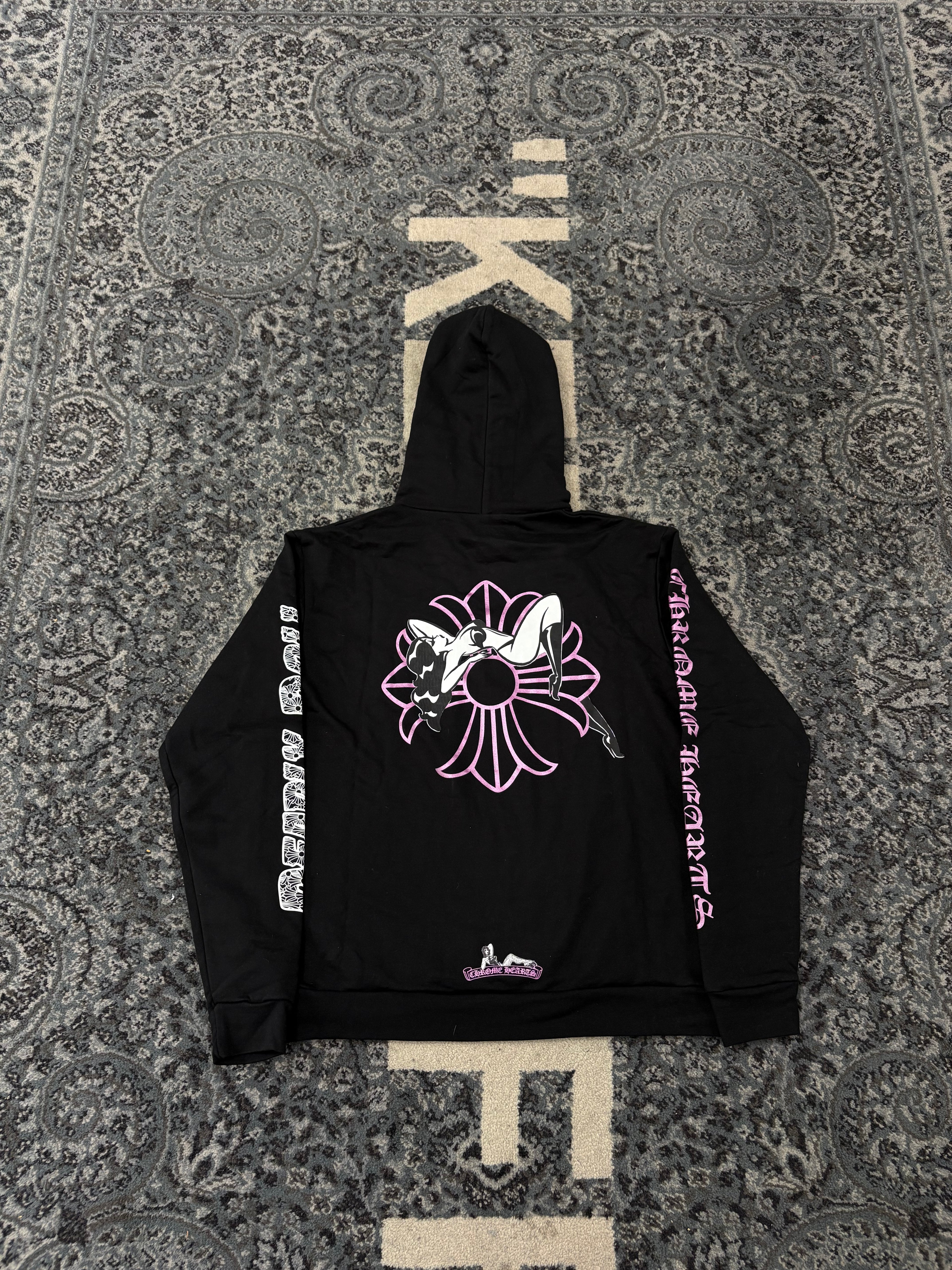 CHROME HEARTS deadly doll glitter hoodie black XL DSWT