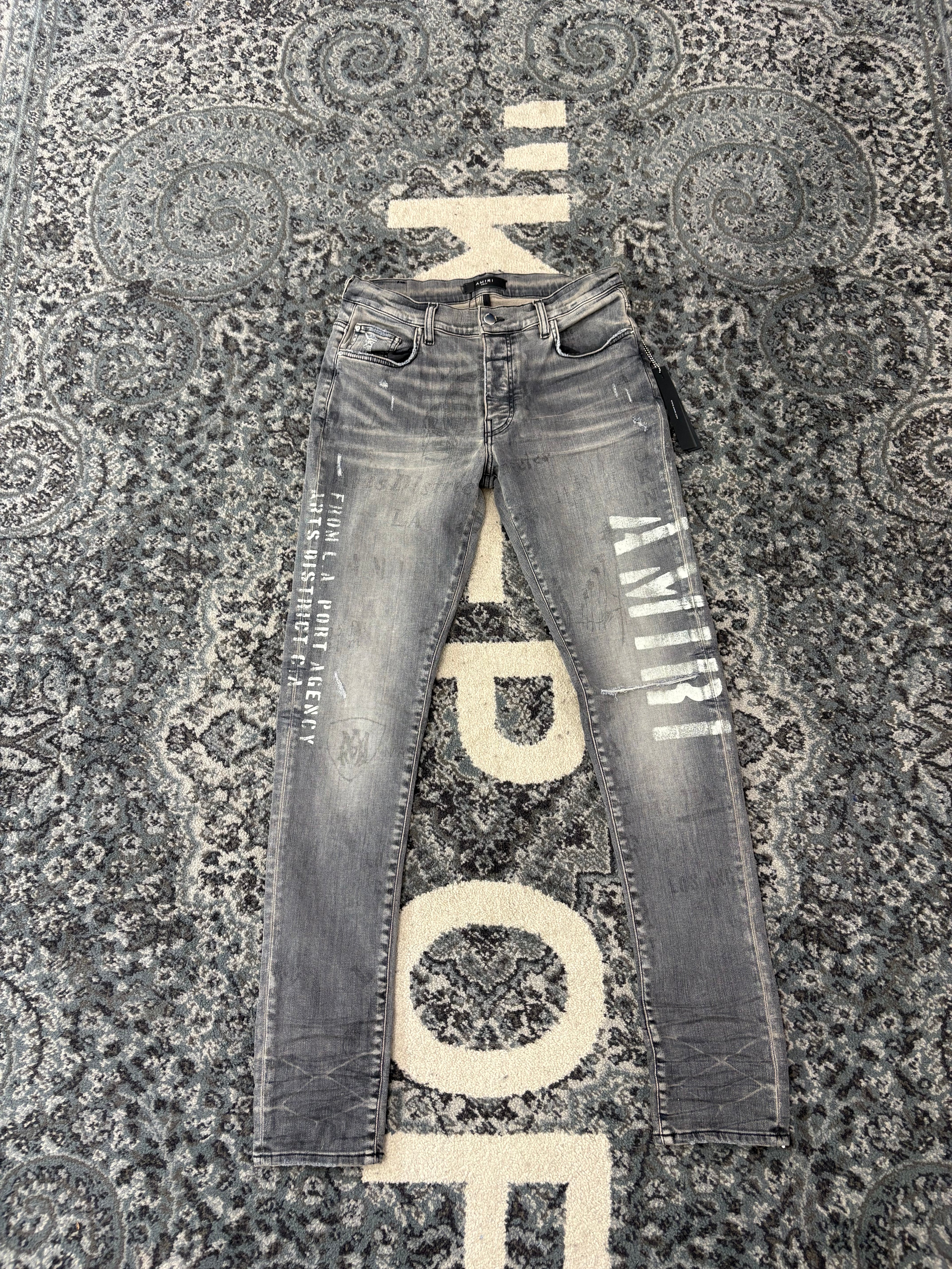 Amiri Grey military stencil jeans sz 31 DSWT