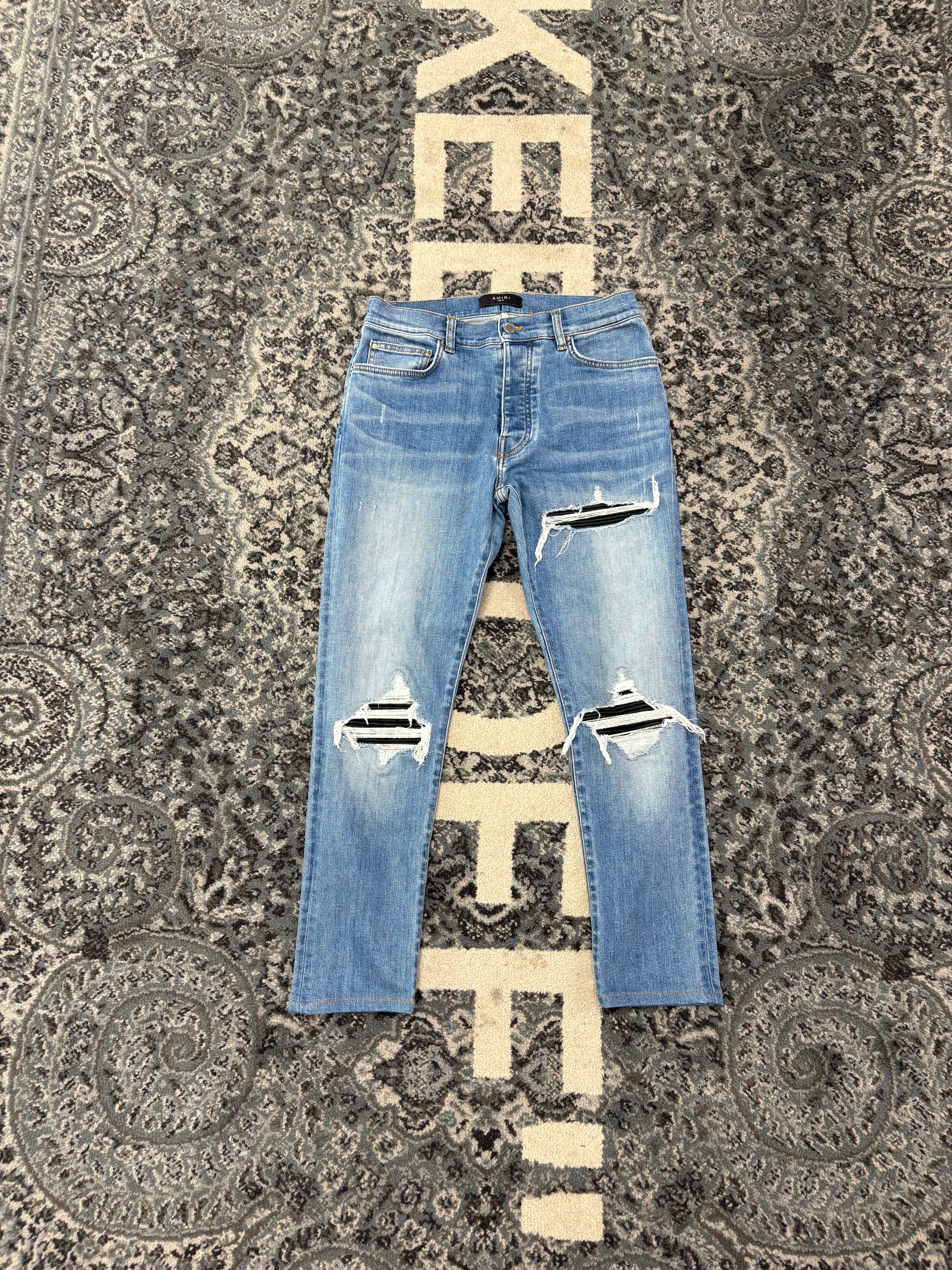 AMIRI black patch mx1 jeans indigo 32 U (28 length tailor)