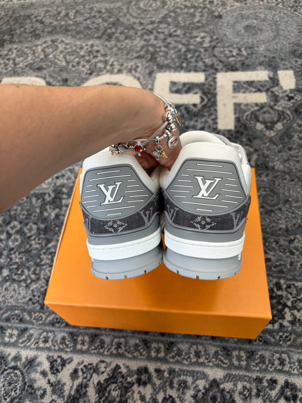 LV monogram trainers grey/white 9LV (10.5-11M) OG ALL DSWT