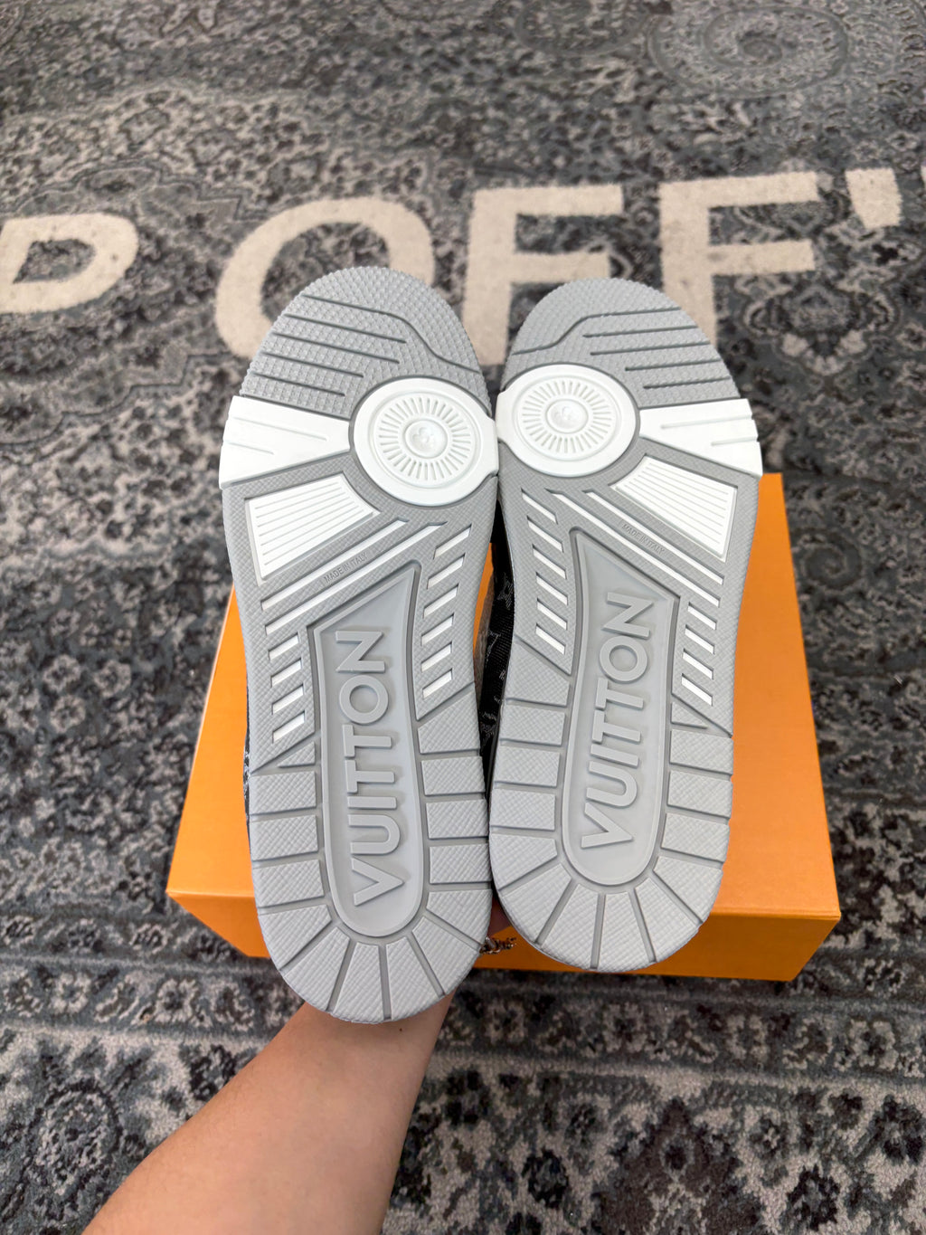 LV monogram trainers grey/white 9LV (10.5-11M) OG ALL DSWT