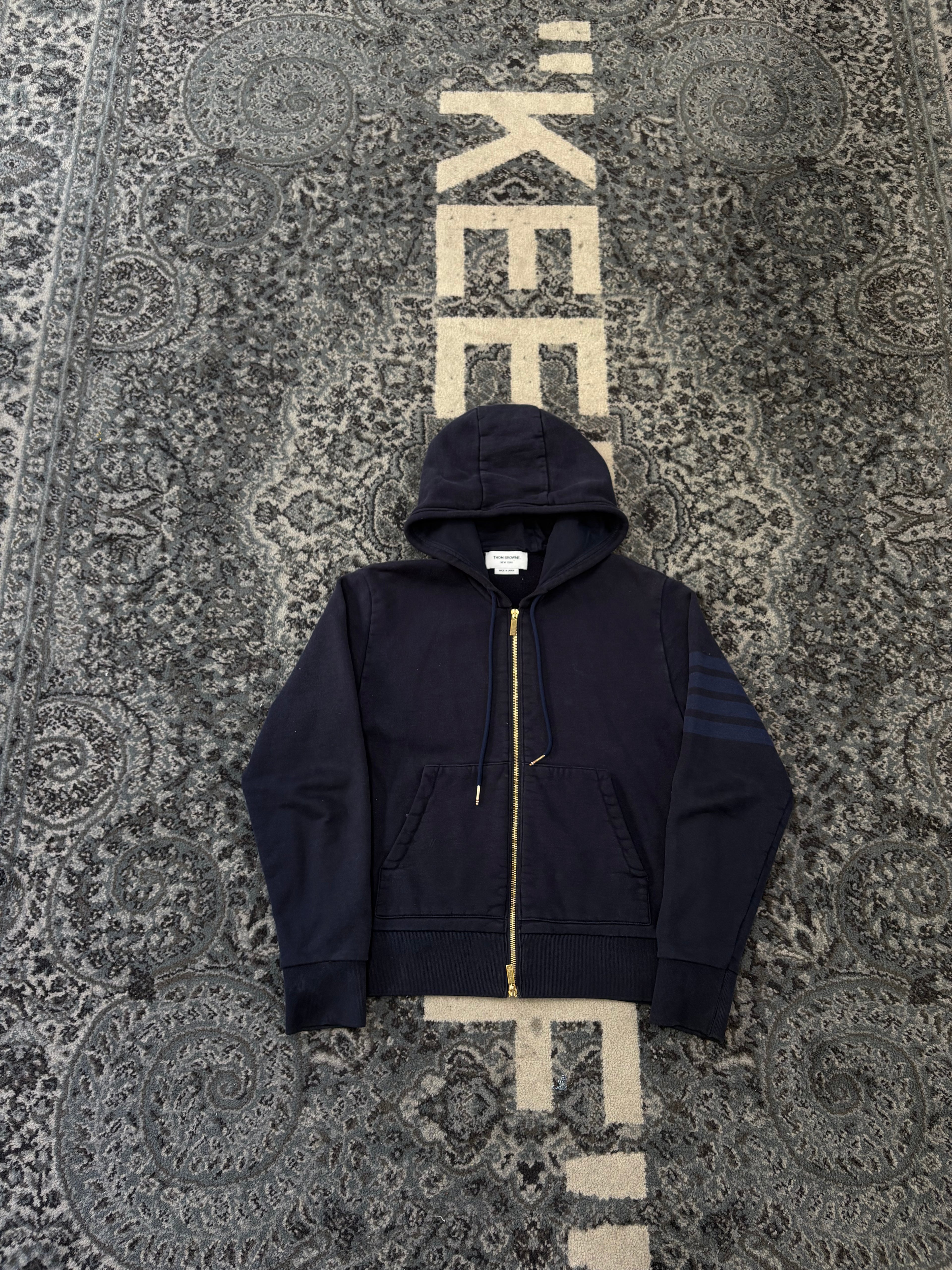 THOM BROWNE t bar zip up navy 1 (S) U