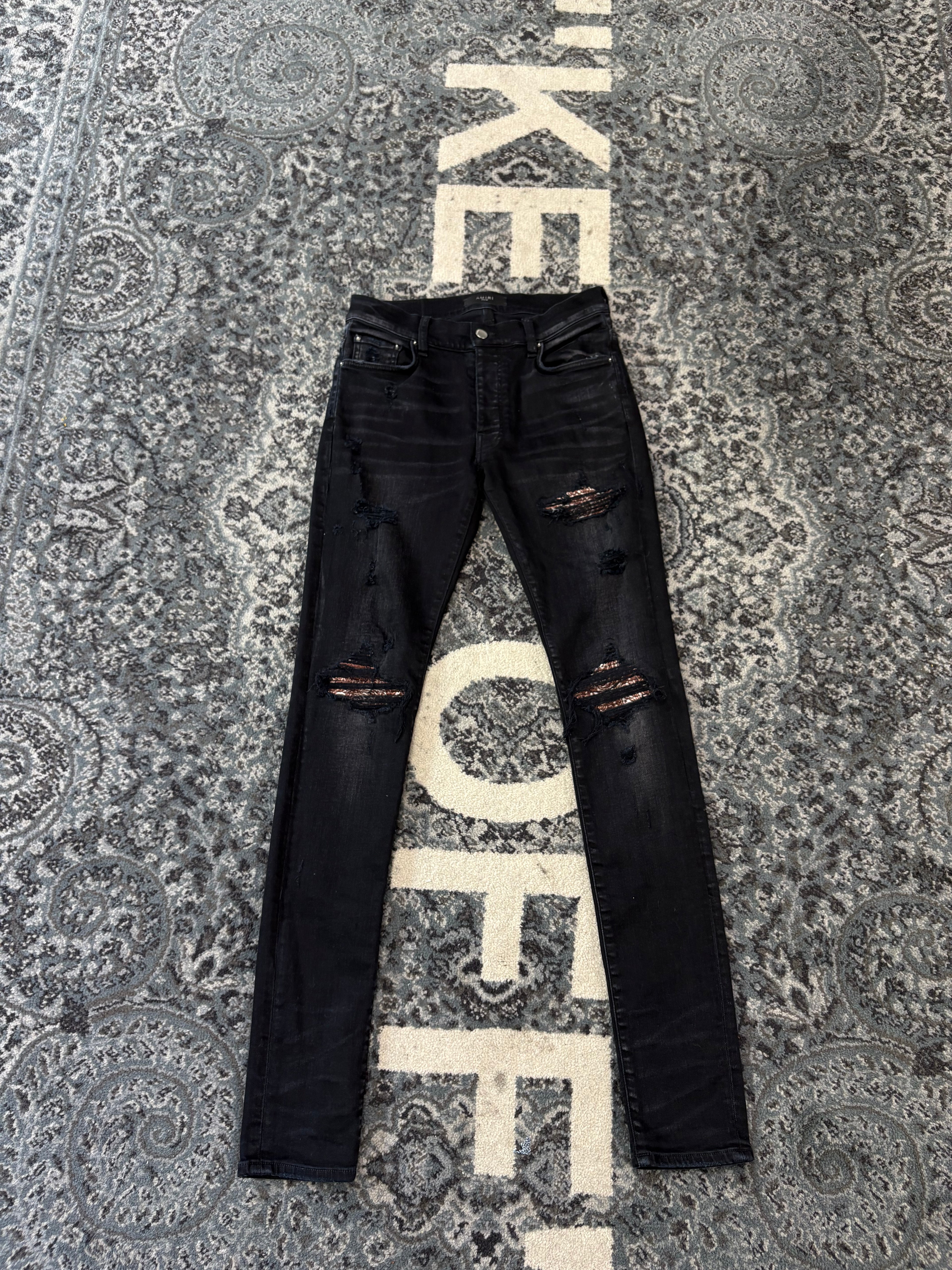 AMIRI brown bandana mx1 jeans black 30 U