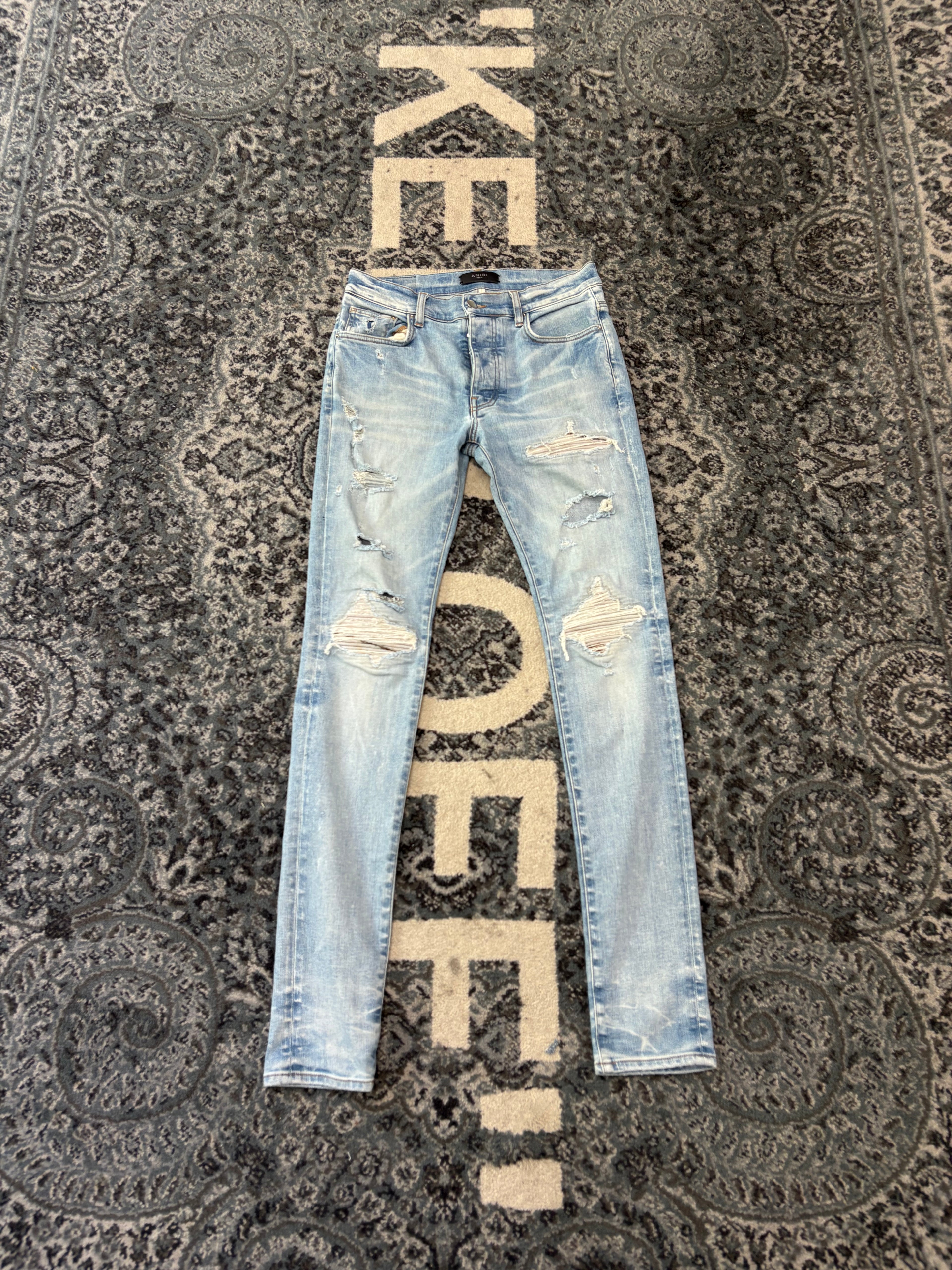 AMIRI grey patch mx1 jeans indigo 30 U