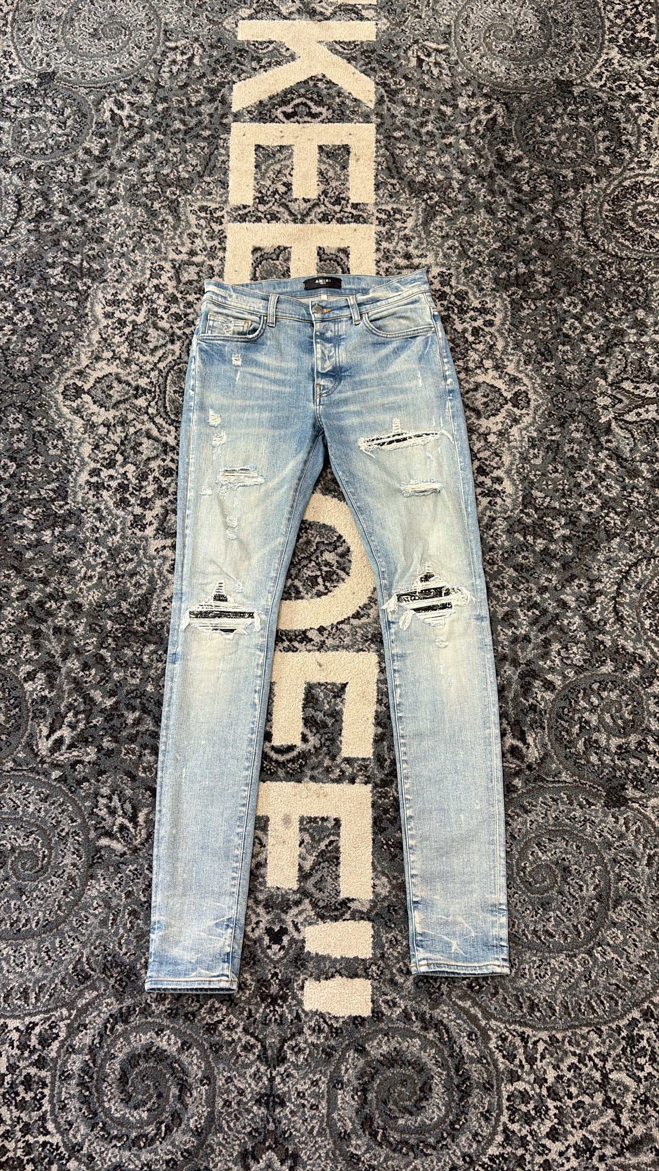 AMIRI black bandana mx1 jeans indigo 29 U