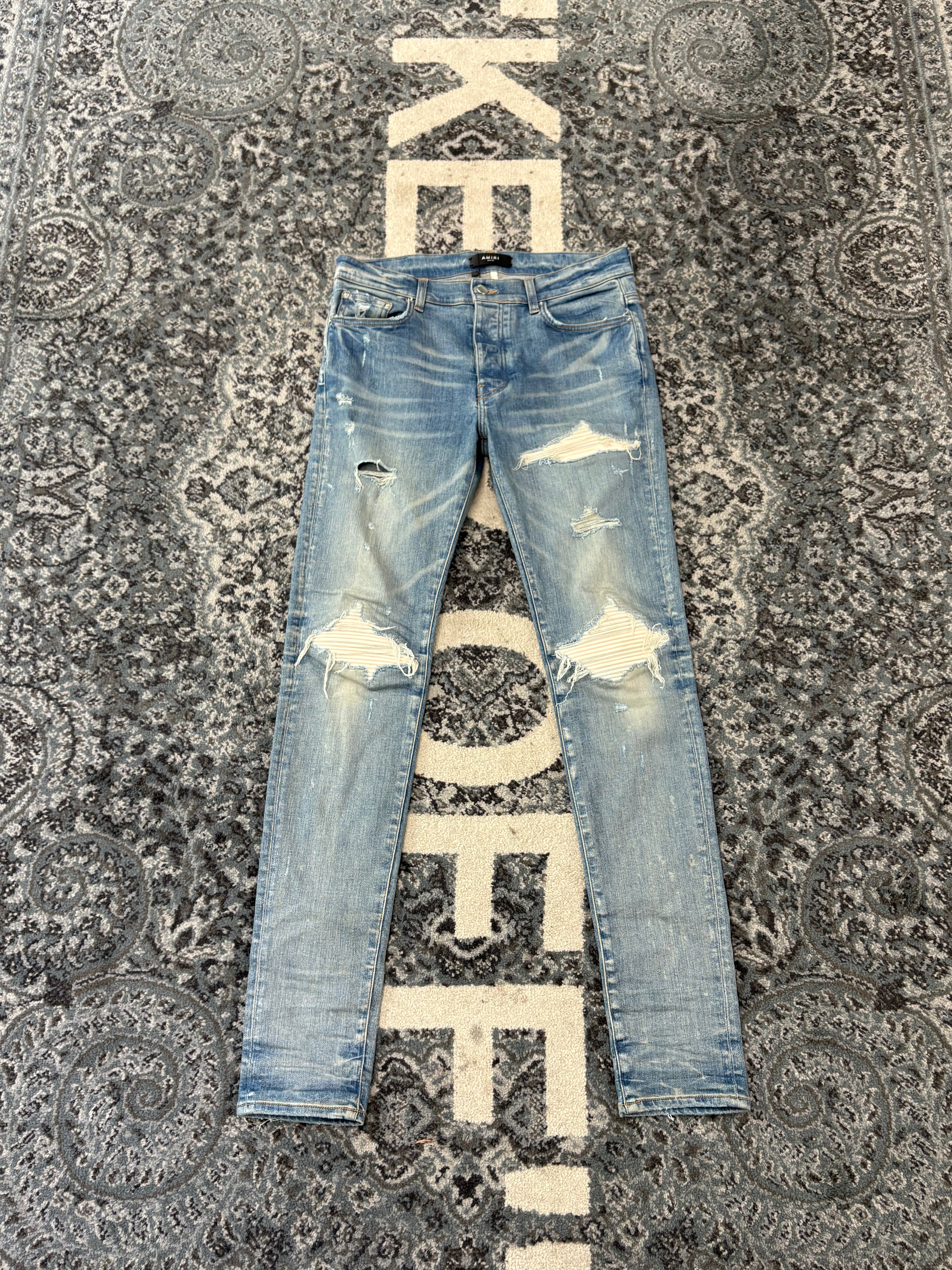 AMIRI white patch mx1 jeans indigo 33 U