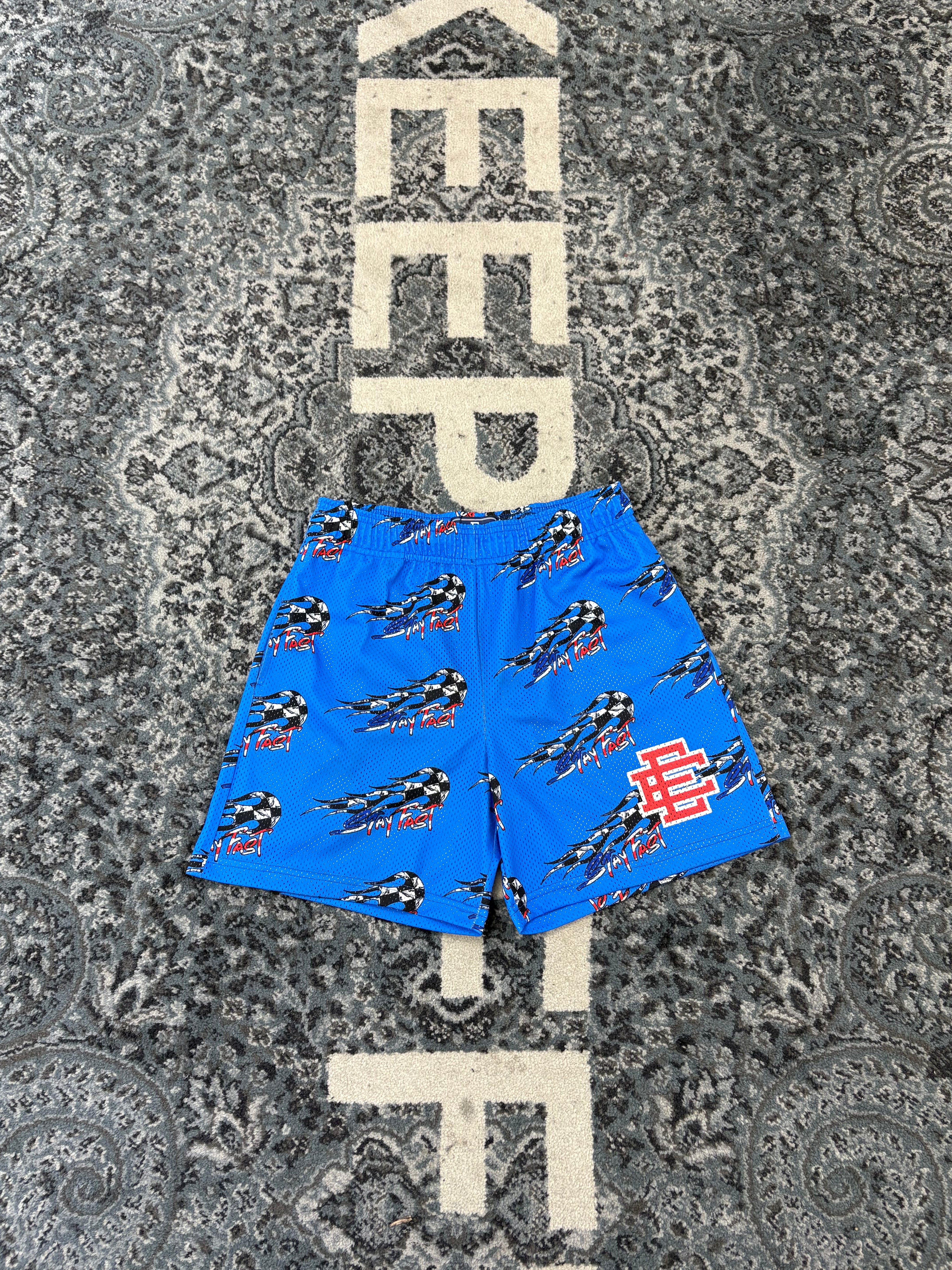 EE x matty boy "stay fast" shorts blue M DSWT