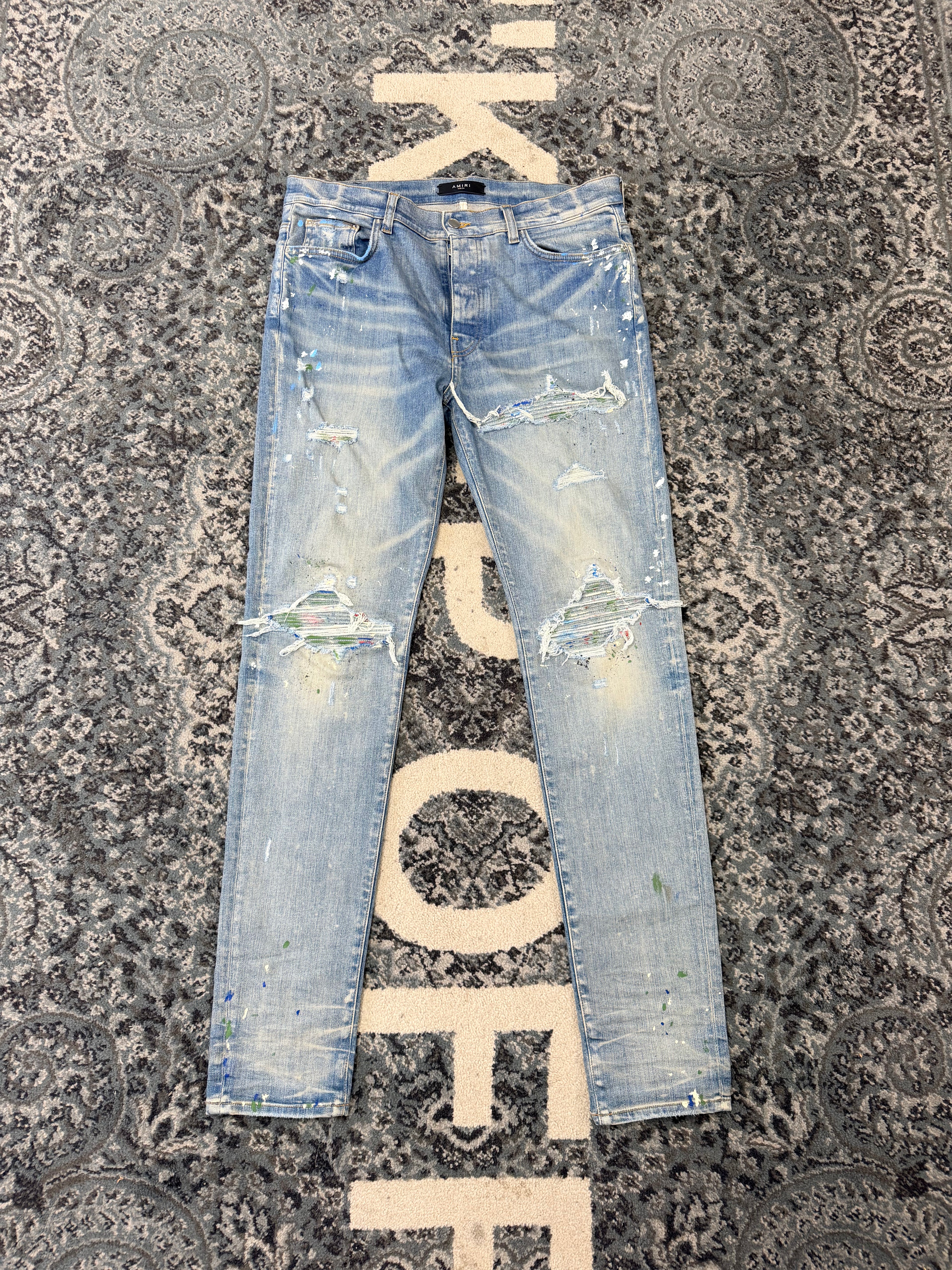 AMIRI paint splatter mx1 jeans blue 36 U