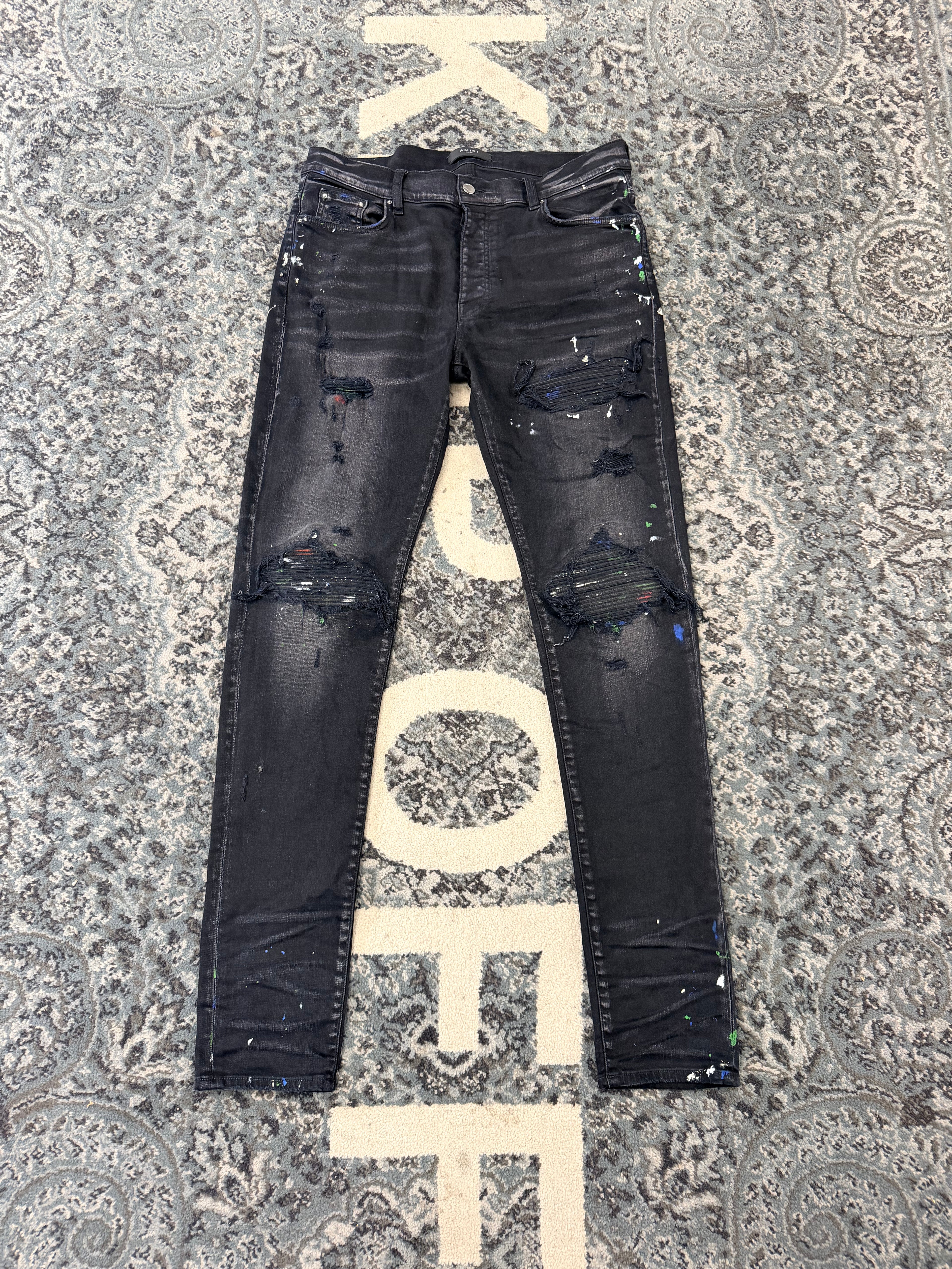 AMIRI paint splatter mx1 jeans black 36 U