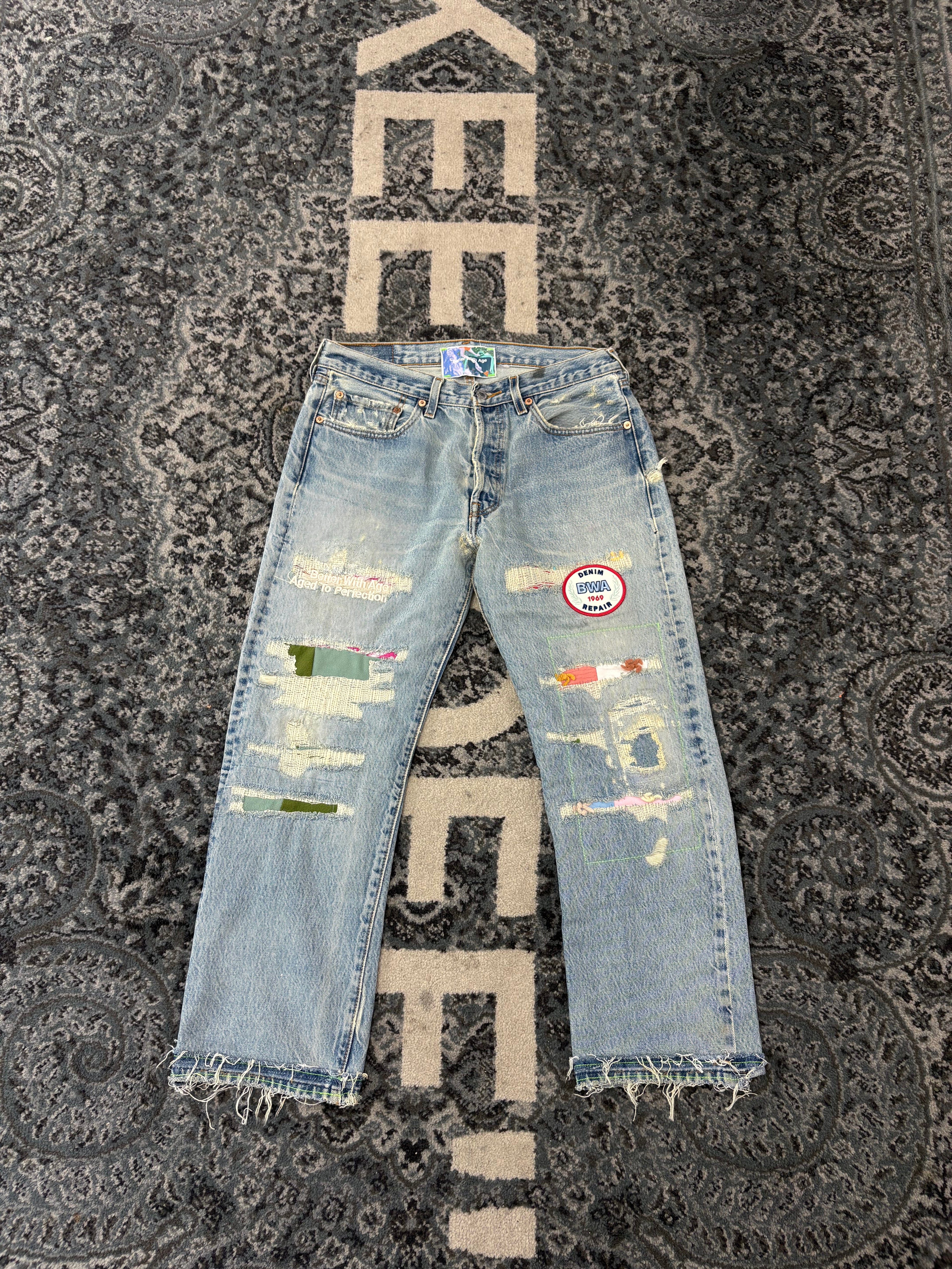 Better With Age Repaired Patch Jeans Size 30 U